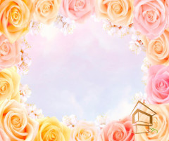 Натяжной потолок с фотопечатью Цветы 206