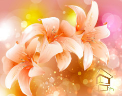 Натяжной потолок с фотопечатью Цветы 316