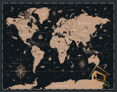 Натяжной потолок с фотопечатью Карты 034