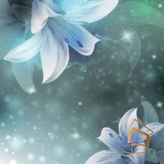 Натяжной потолок с фотопечатью Цветы 317