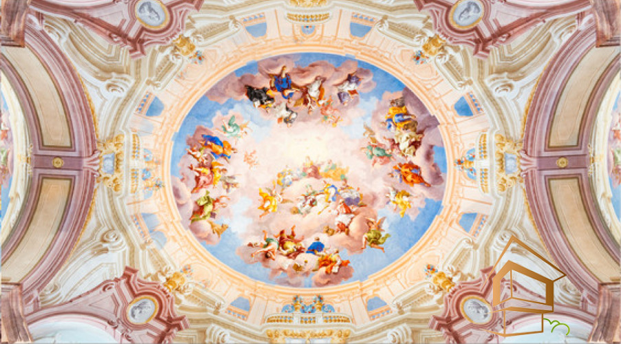 Натяжной потолок с фотопечатью Фрески, своды 077 -  -