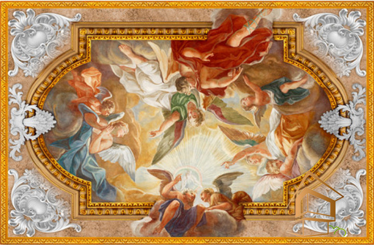 Натяжной потолок с фотопечатью Фрески, своды 079 -  -