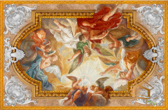 Натяжной потолок с фотопечатью Фрески, своды 079