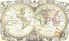 Натяжной потолок с фотопечатью Карты 038