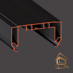 Профиль для натяжных потолков Flexy GARDINA2 05 для карнизных ниш с подсветкой, двухрядный 2.2 м черный