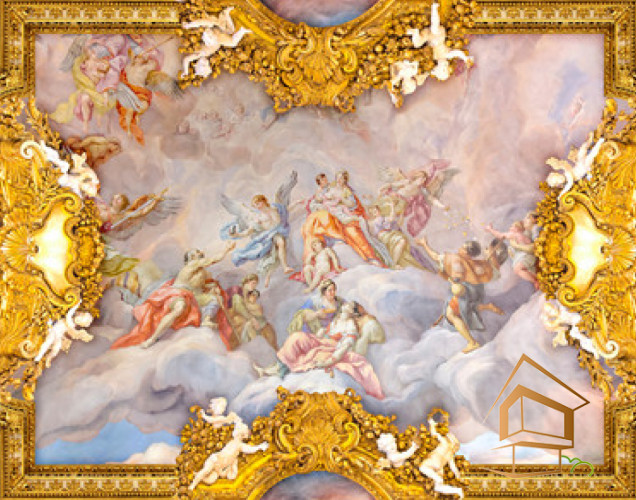 Натяжной потолок с фотопечатью Фрески, своды 081 -  -