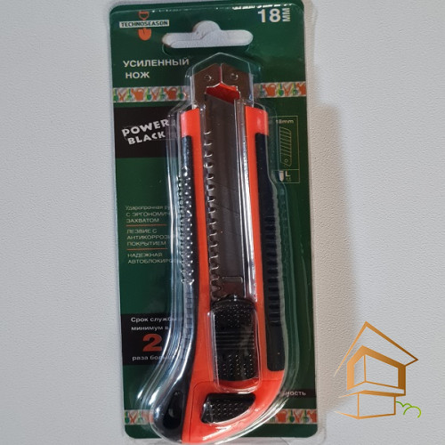 Нож 18 мм, выдвижное лезвие, мет. направляющая - -