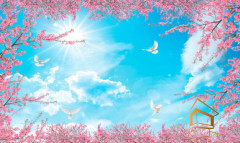 Натяжной потолок с фотопечатью Небо и объекты 143