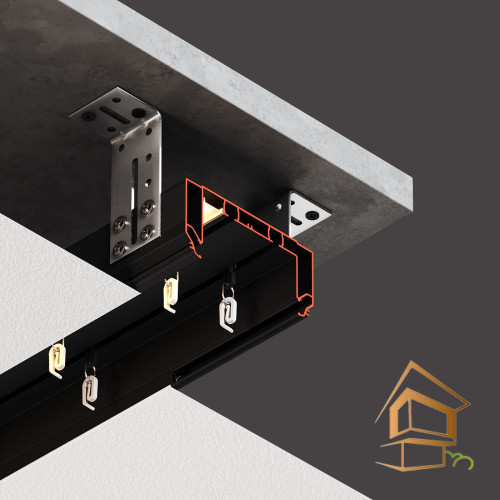 Профиль для натяжных потолков Flexy GARDINA2 05 для карнизных ниш с подсветкой, двухрядный 2.2 м белый глянец