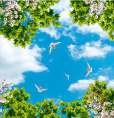 Натяжной потолок с фотопечатью Небо и объекты 144