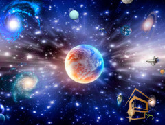 Натяжной потолок с фотопечатью Космос 019