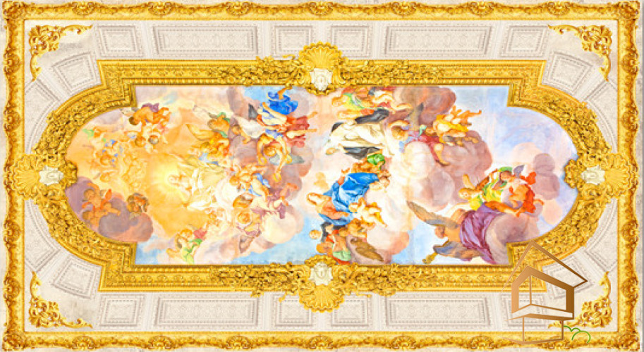 Натяжной потолок с фотопечатью Фрески, своды 084 -  -