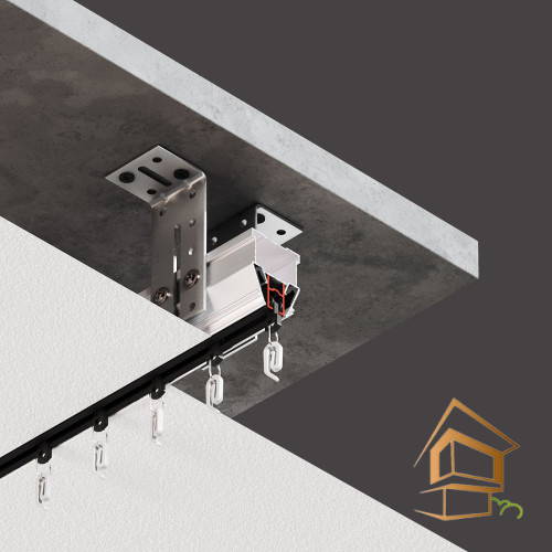 Профиль для натяжных потолков Flexy SHTORKA 01 карнизный, однорядный, 2.0 м, белый, (под гарпун в LINE глянец)