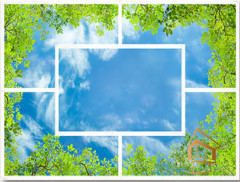 Натяжной потолок с фотопечатью Небо и объекты 028