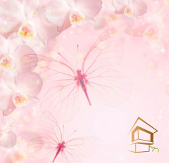 Натяжной потолок с фотопечатью Цветы 216