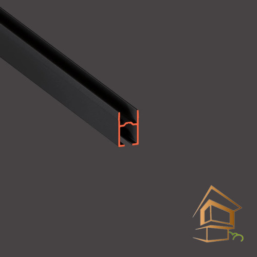 Профиль для натяжных потолков Flexy SHTORKA 01 карнизный, однорядный, 2.0 м, черный, (под гарпун, в LINE15)