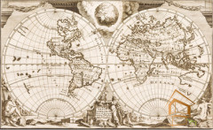 Натяжной потолок с фотопечатью Карты 004