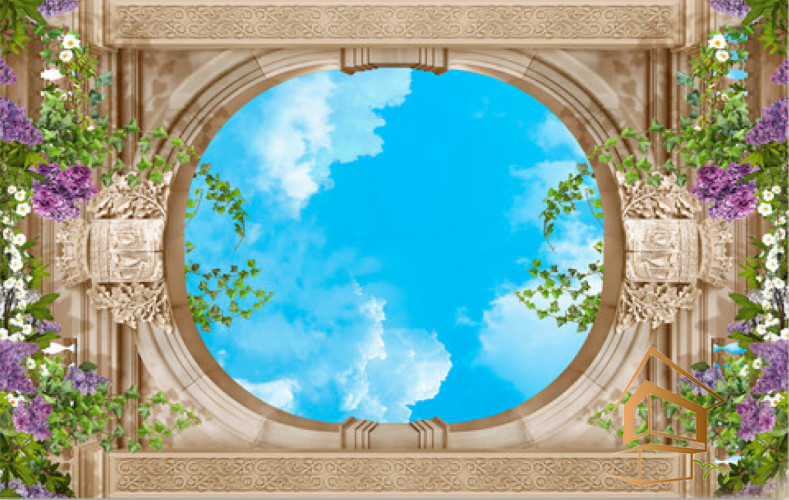 Натяжной потолок с фотопечатью Фрески, своды 088 -  -