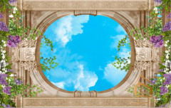 Натяжной потолок с фотопечатью Фрески, своды 088