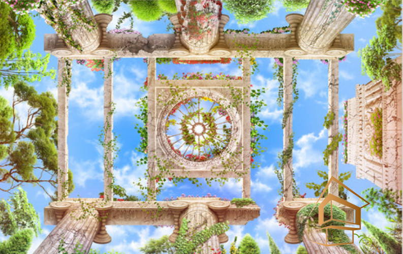 Натяжной потолок с фотопечатью Фрески, своды 089 -  -