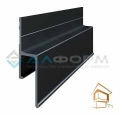 Профиль евро натяжного потолка теневой стеновой, черный, алюминий
