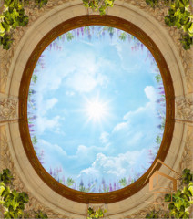 Натяжной потолок с фотопечатью Фрески, своды 090