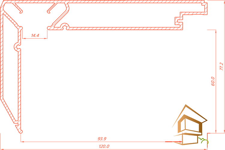 Профиль для натяжных потолков Flexy STANDART01 LED 60 для ниш с подсветкой для накладного карниза 2.0 м