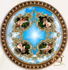 Натяжной потолок с фотопечатью Фрески, своды 091