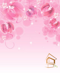 Натяжной потолок с фотопечатью Цветы 332