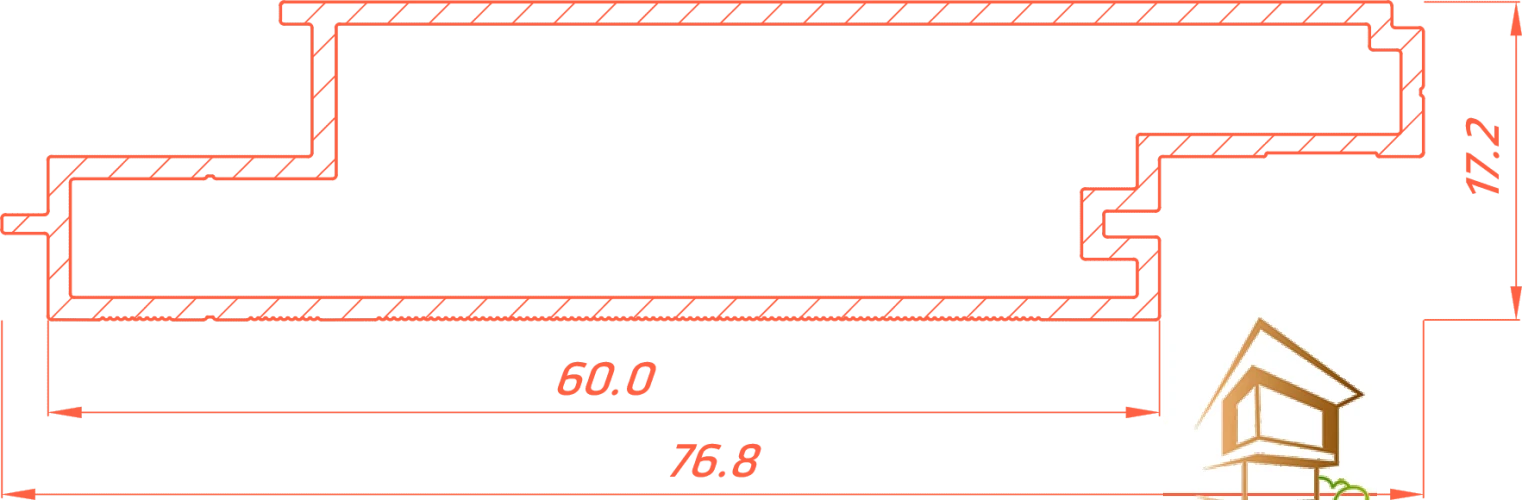 Профиль для натяжных потолков Flexy STANDART PLUS 60 планка для STANDART01 LED 60/80 не крашенный