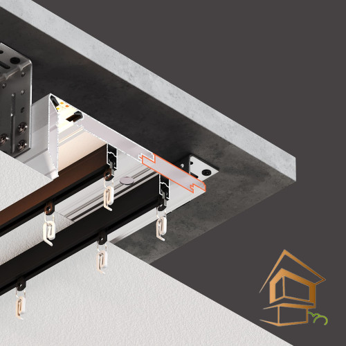 Профиль для натяжных потолков Flexy STANDART PLUS 60 планка для STANDART01 LED 60/80 не крашенный