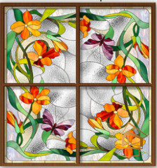 Натяжной потолок с фотопечатью Витражи 002