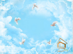 Натяжной потолок с фотопечатью Небо и объекты 054