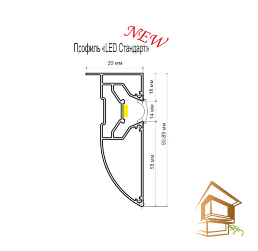Профиль для перехода уровня натяжного потолка