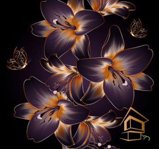 Натяжной потолок с фотопечатью Цветы 335 - -