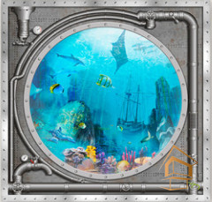 Натяжной потолок с фотопечатью Подводный мир 014