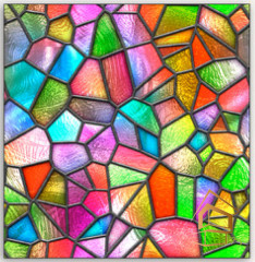 Натяжной потолок с фотопечатью Витражи 025