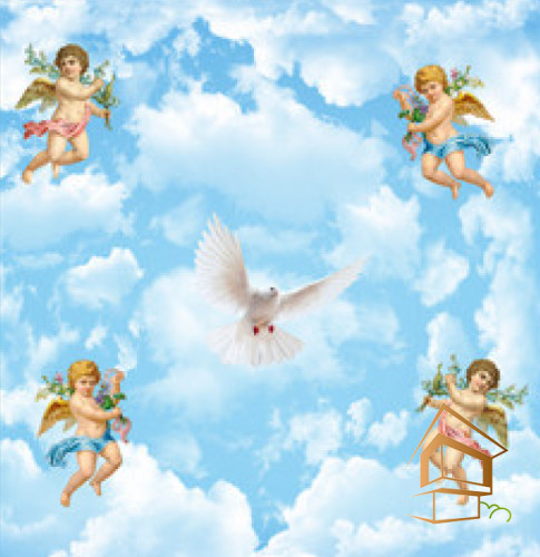 Натяжной потолок с фотопечатью Фрески, ангелы 020 -  - 