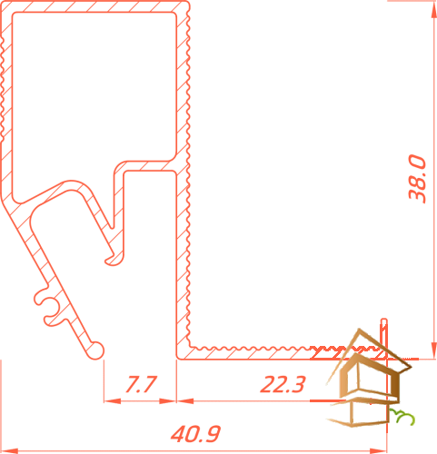 Профиль для натяжных потолков Flexy BRUS 06 теневой, 2 м, белый муар