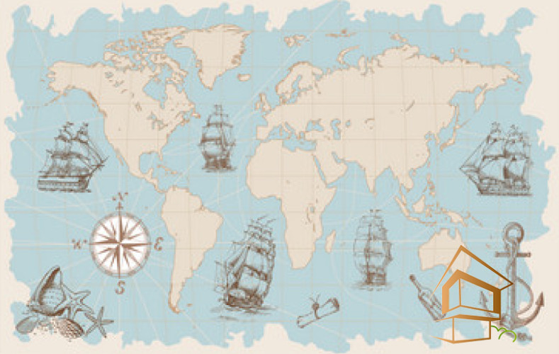 Натяжной потолок с фотопечатью Карты 016 - -