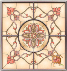 Натяжной потолок с фотопечатью Витражи 007