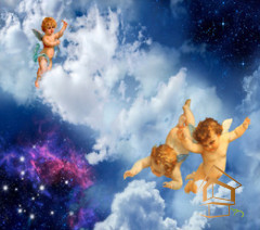 Натяжной потолок с фотопечатью Фрески, ангелы 022