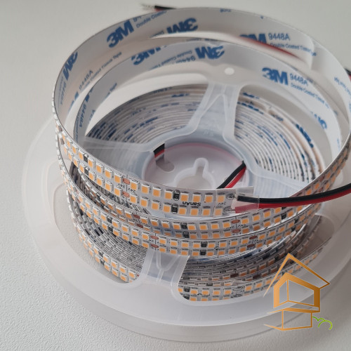 Светодиодная лента 24 V, двухрядная 3000 К, (30 Вт), 480 диодов на метр (5 м)