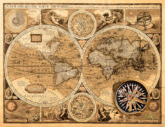 Натяжной потолок с фотопечатью Карты 001