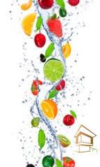 Натяжной потолок с фотопечатью Кухня 002