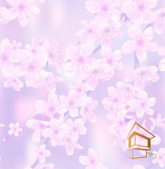 Натяжной потолок с фотопечатью Цветы 230