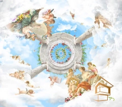 | Натяжной потолок с фотопечатью фрески, Натяжной потолок с фотопечатью ангелы Натяжной потолок с фотопечатью Фрески, ангелы 028