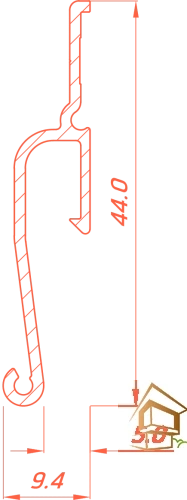 | профиль для натяжных потолков, стеновой профиль, Flexy EURO 02, гарпунная система, некрашеный профиль, 2 метра Профиль для натяжных потолков Flexy EURO 02 теневой, не крашенный 2.0 м