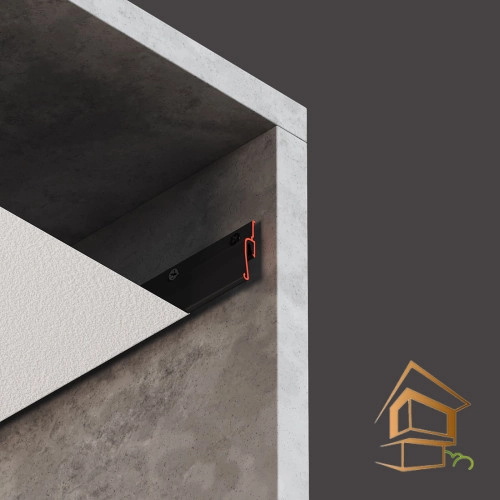 | профиль для натяжных потолков, стеновой профиль, Flexy EURO 02, гарпунная система, некрашеный профиль, 2 метра Профиль для натяжных потолков Flexy EURO 02 теневой, не крашенный 2.0 м