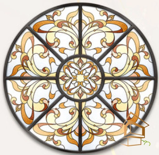 | натяжной потолок, фотопечать, витражи, интерьер, дизайн Натяжной потолок с фотопечатью Витражи 016 -  - 